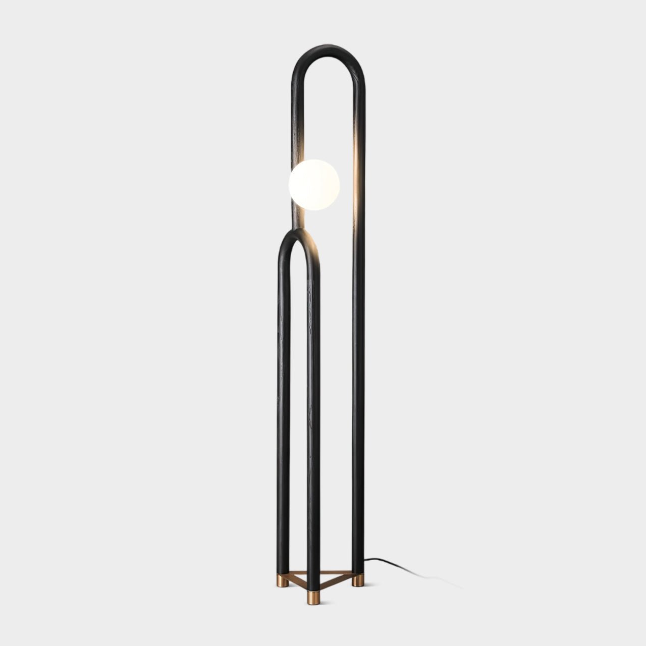 Arc N Floor Lamp with LED Light - Modern Wooden Design