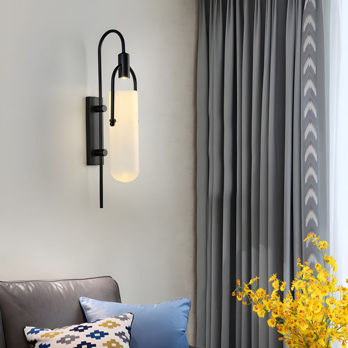 Arc Wall Lamp Set of 2, LED Glass Indoor Lighting