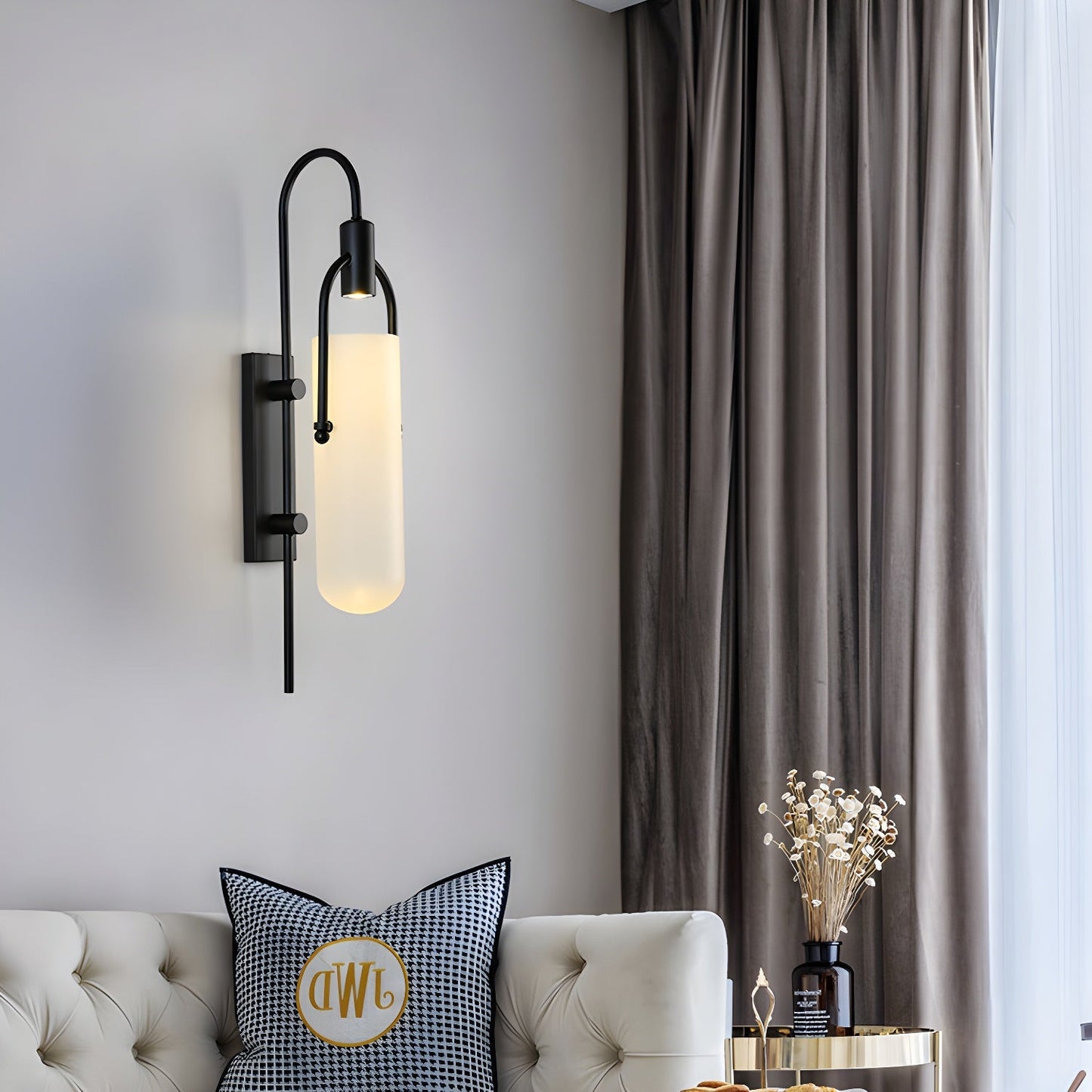 Arc Wall Lamp Set of 2, LED Glass Indoor Lighting