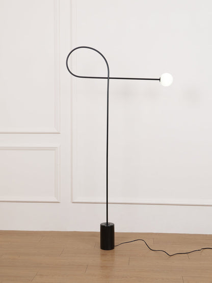 Arcane Orb Floor Lamp - LED Minimalist Black Glass Design