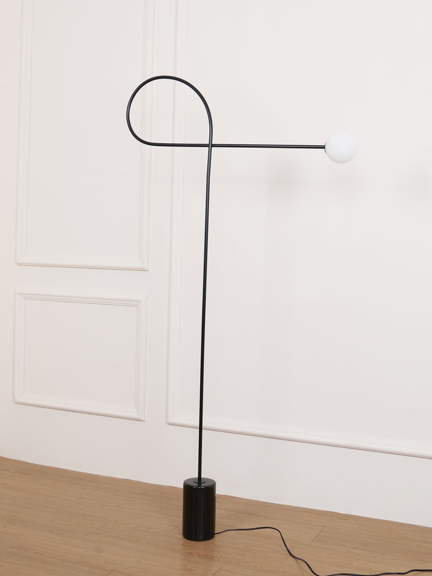 Arcane Orb Floor Lamp - LED Minimalist Black Glass Design