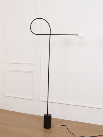 Arcane Orb Floor Lamp - LED Minimalist Black Glass Design
