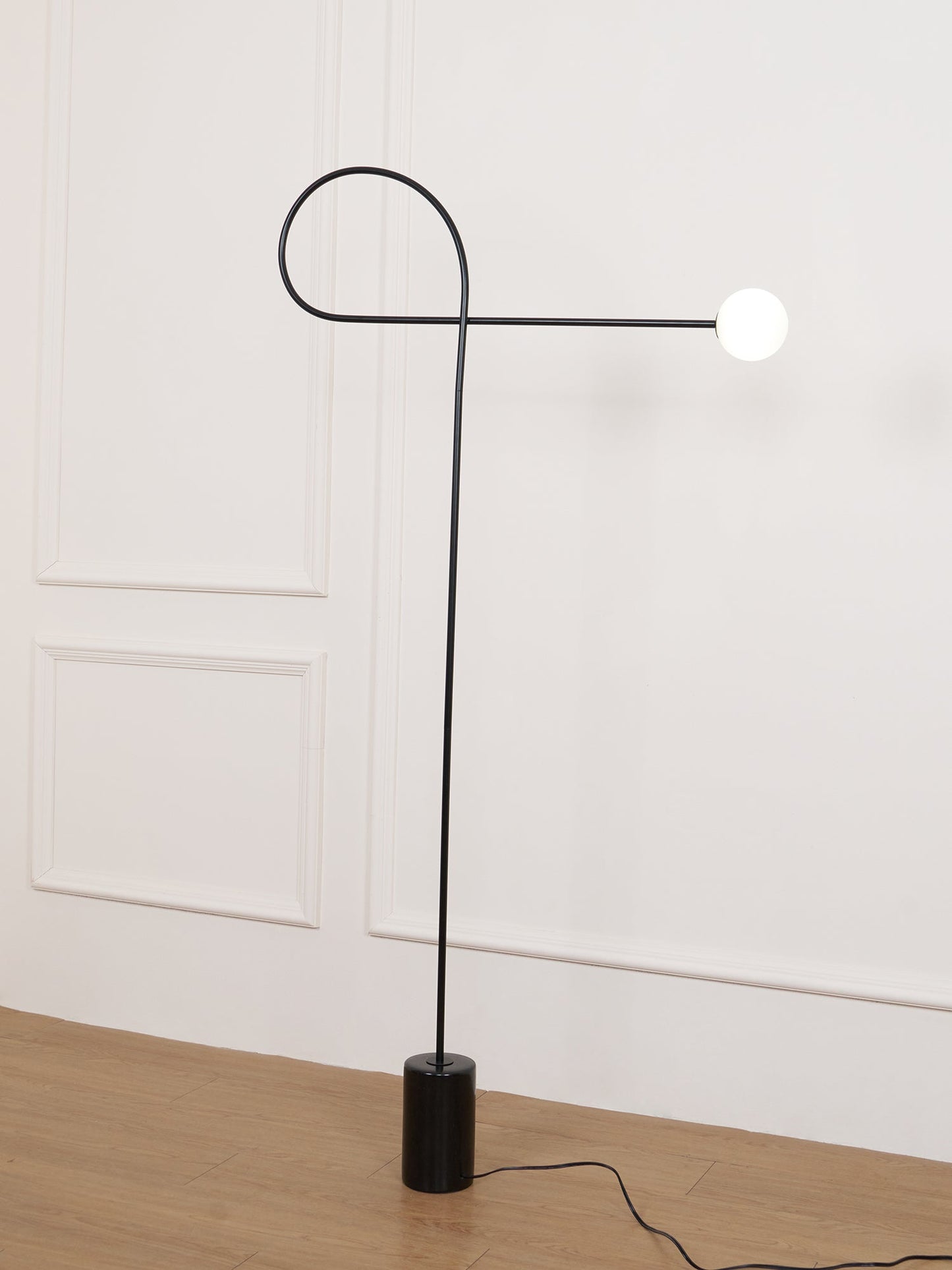 Arcane Orb Floor Lamp - LED Minimalist Black Glass Design