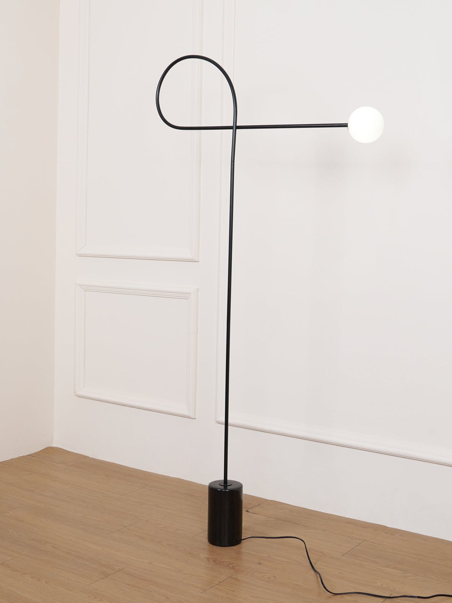 Arcane Orb Floor Lamp - LED Minimalist Black Glass Design
