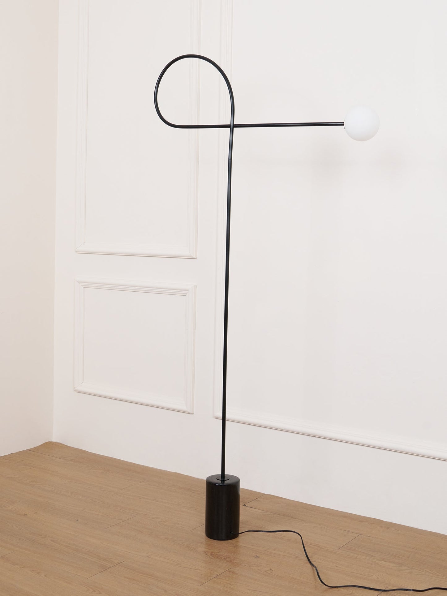 Arcane Orb Floor Lamp - LED Minimalist Black Glass Design