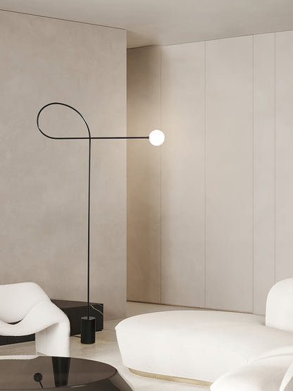 Arcane Orb Floor Lamp - LED Minimalist Black Glass Design