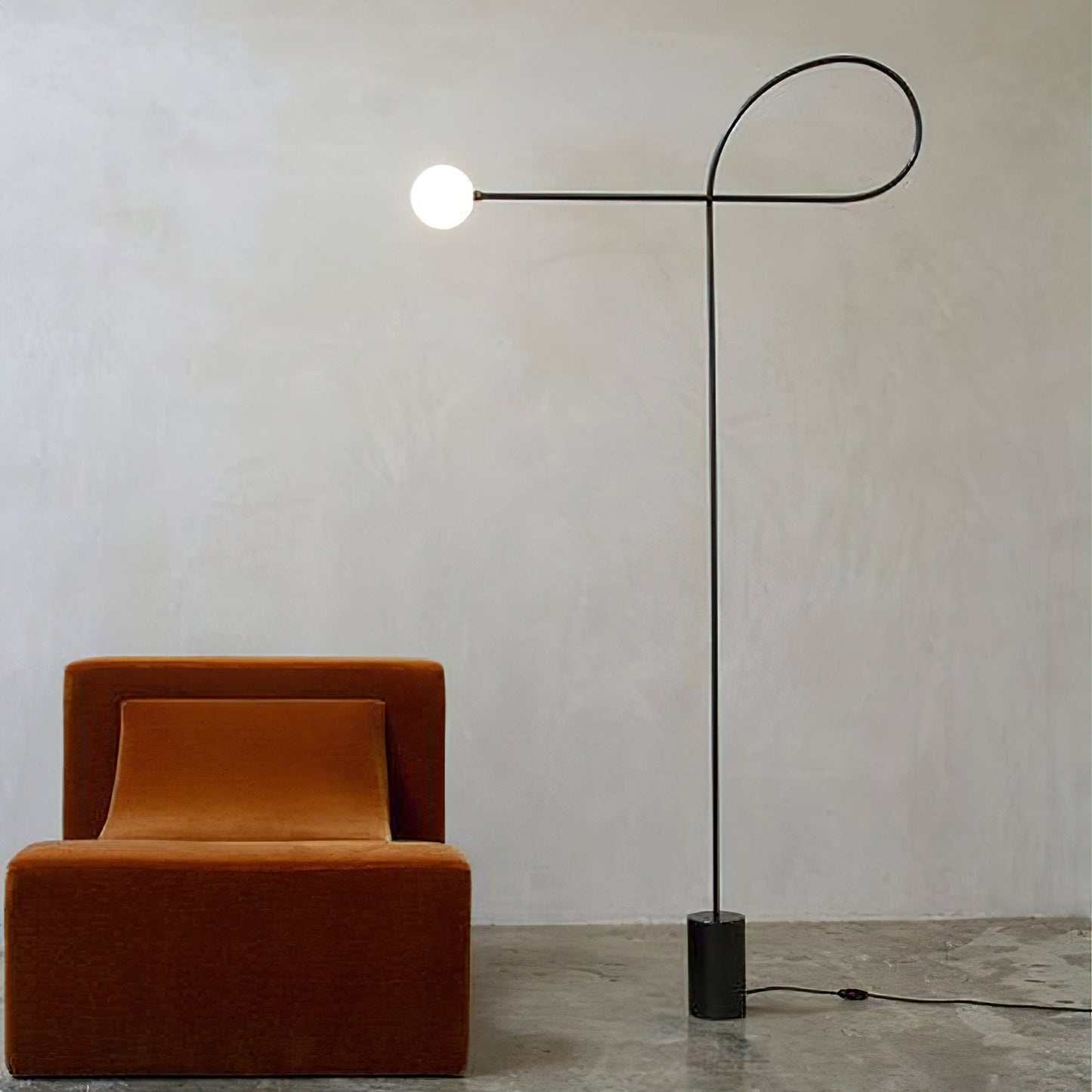 Arcane Orb Floor Lamp - LED Minimalist Black Glass Design