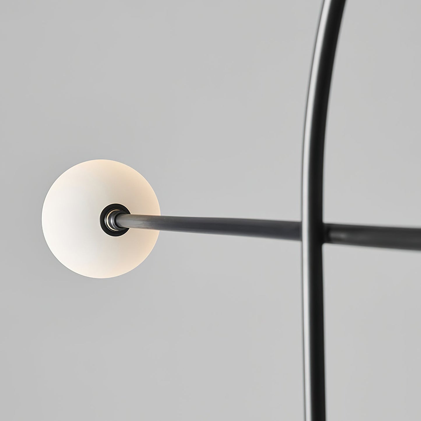 Arcane Orb Floor Lamp - LED Minimalist Black Glass Design