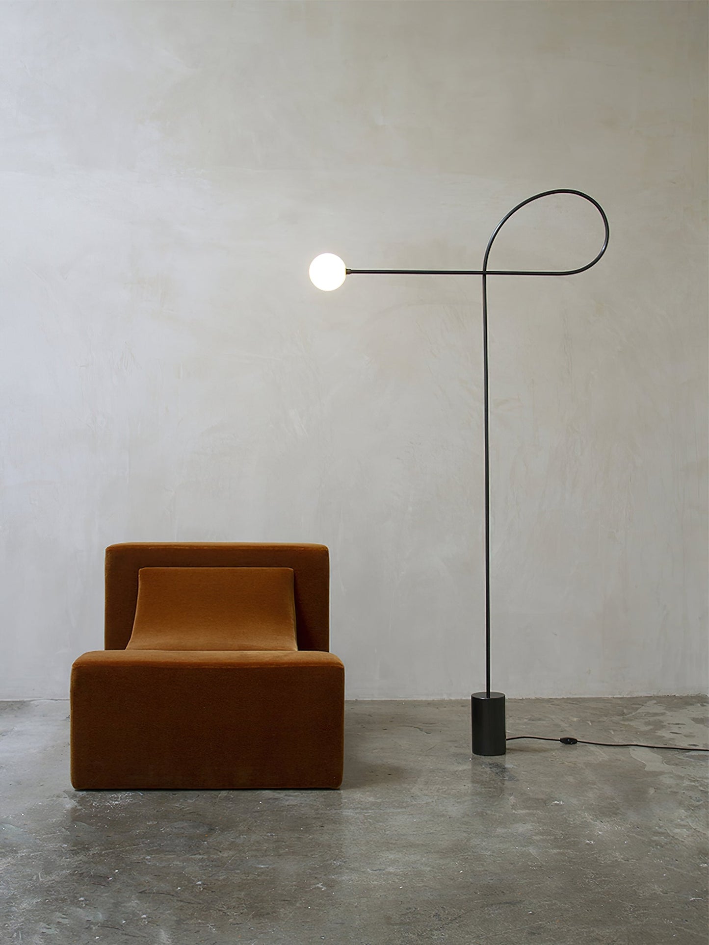 Arcane Orb Floor Lamp - LED Minimalist Black Glass Design