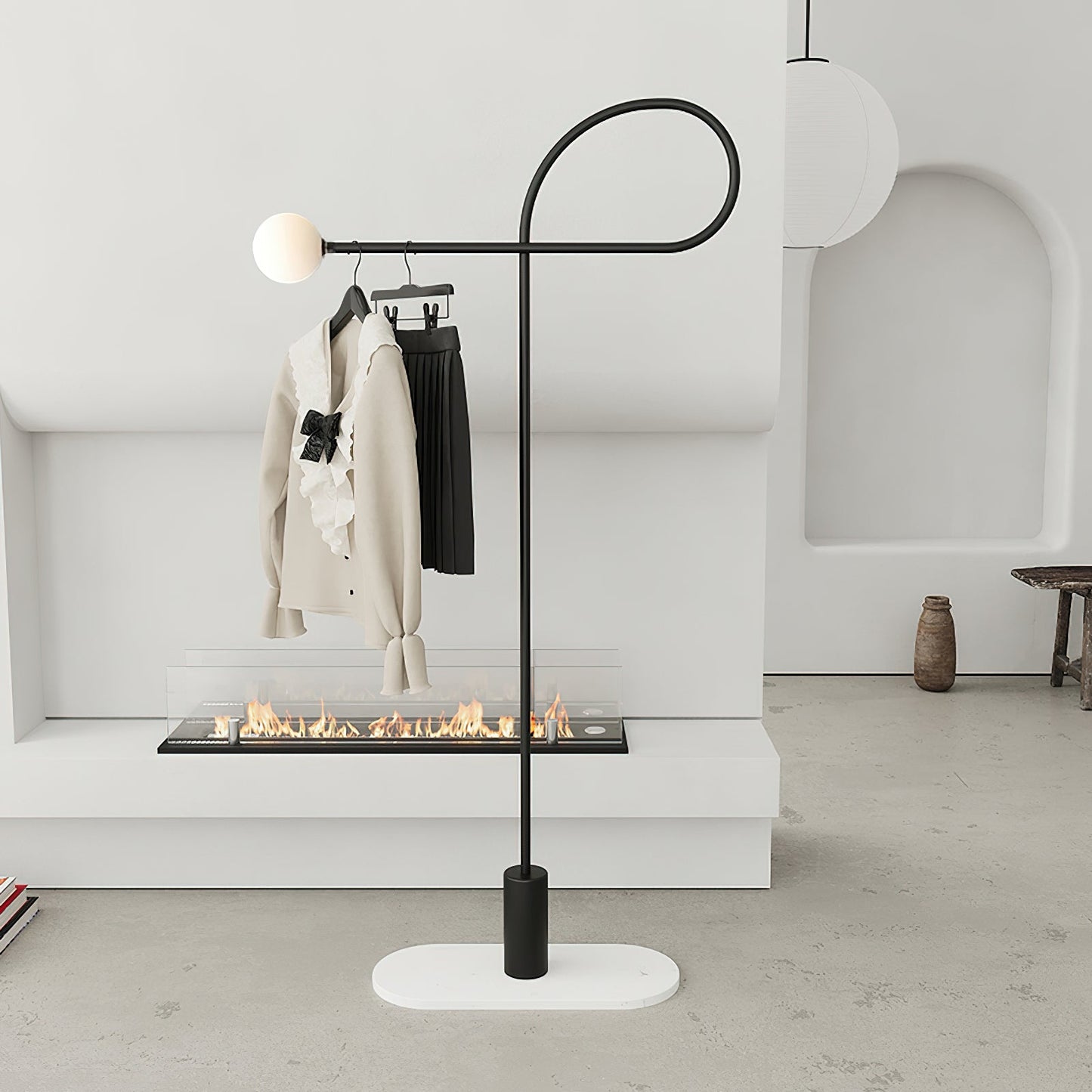 Arcane Orb Floor Lamp - LED Minimalist Black Glass Design