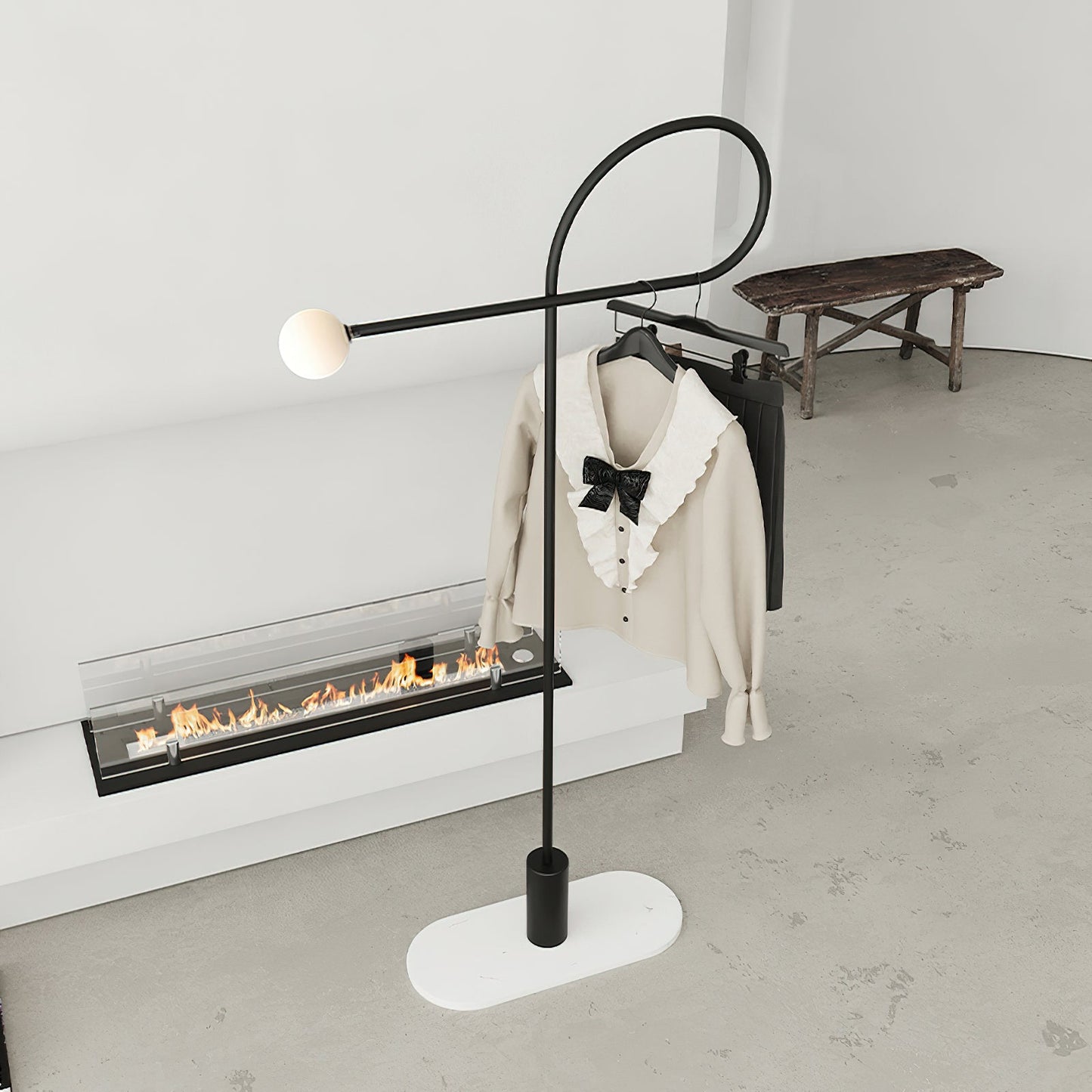 Arcane Orb Floor Lamp - LED Minimalist Black Glass Design