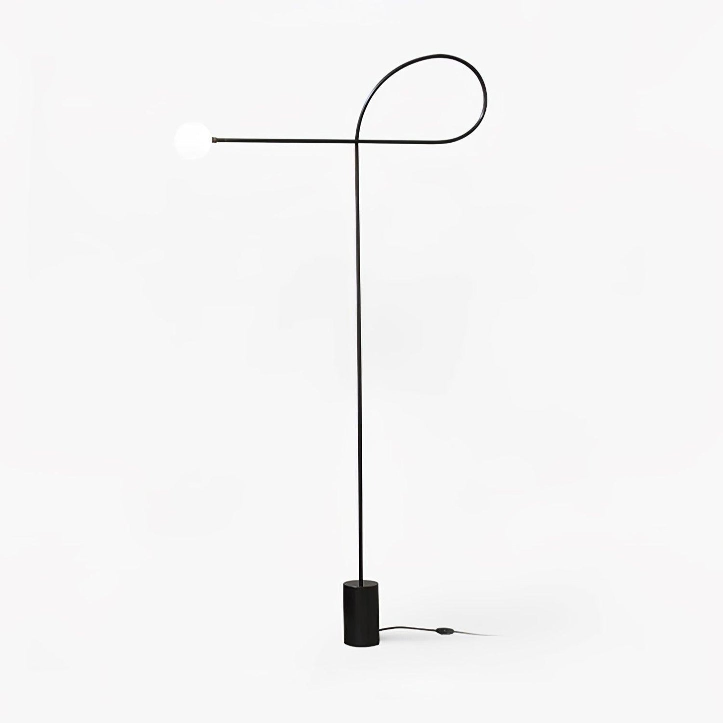 Arcane Orb Floor Lamp - LED Minimalist Black Glass Design