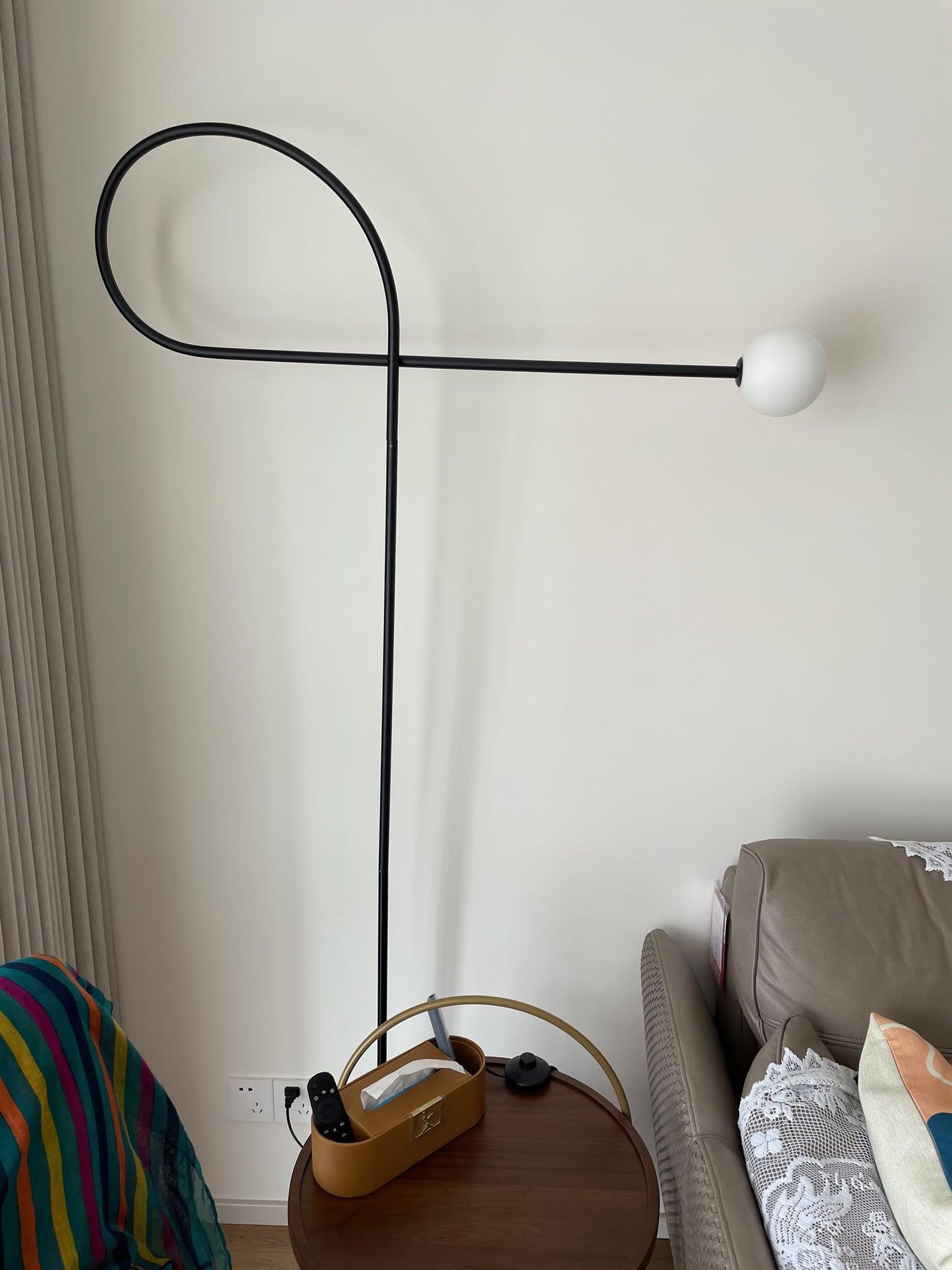 Arcane Orb Floor Lamp - LED Minimalist Black Glass Design
