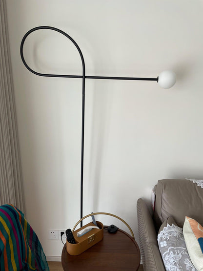 Arcane Orb Floor Lamp - LED Minimalist Black Glass Design