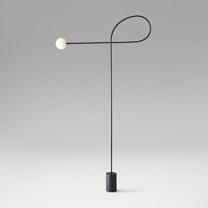 Arcane Orb Floor Lamp - LED Minimalist Black Glass Design