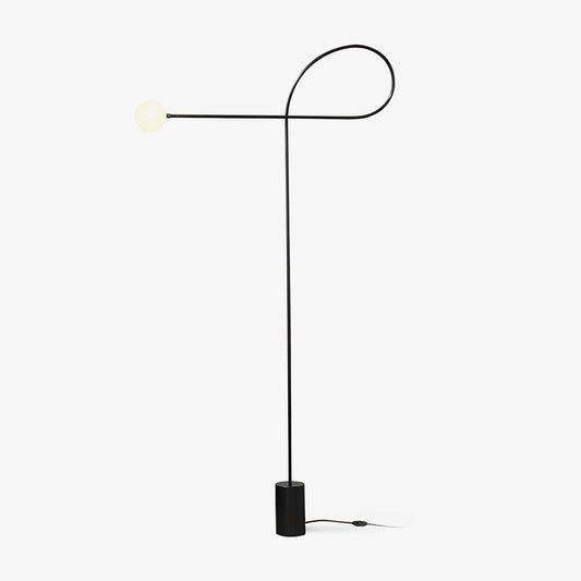Arcane Orb Floor Lamp - LED Minimalist Black Glass Design