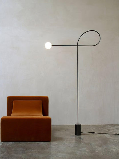 Arcane Orb Floor Lamp - LED Minimalist Black Glass Design