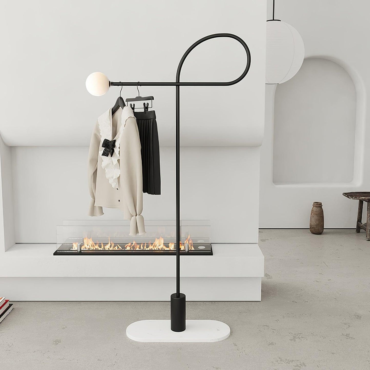 Arcane Orb Floor Lamp - LED Minimalist Black Glass Design