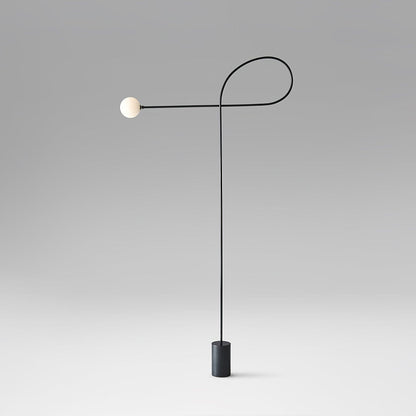 Arcane Orb Floor Lamp - LED Minimalist Black Glass Design