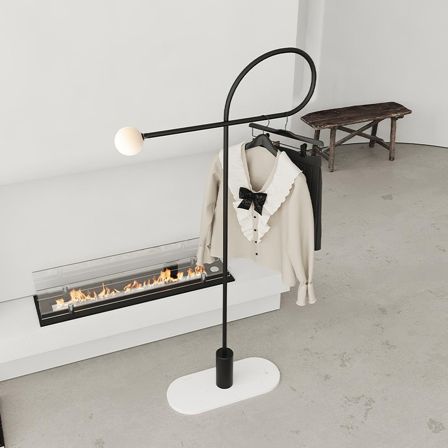 Arcane Orb Floor Lamp - LED Minimalist Black Glass Design
