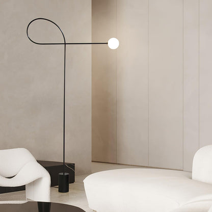 Arcane Orb Floor Lamp - LED Minimalist Black Glass Design