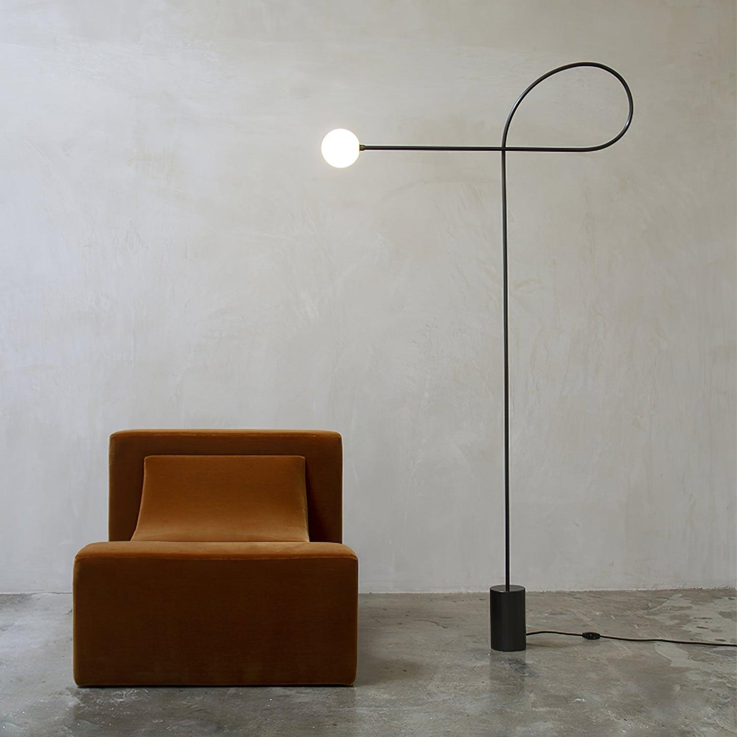 Arcane Orb Floor Lamp - LED Minimalist Black Glass Design