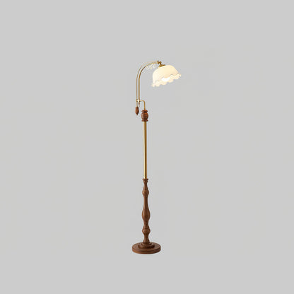 Arch Curves Floor Lamp LED Brass Wood Indoor Lighting