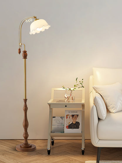 Arch Curves Floor Lamp LED Brass Wood Indoor Lighting