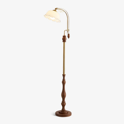 Arch Curves Floor Lamp LED Brass Wood Indoor Lighting