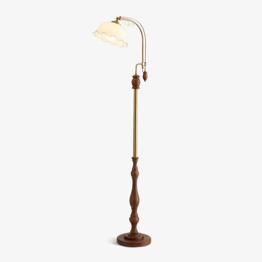 Arch Curves Floor Lamp LED Brass Wood Indoor Lighting