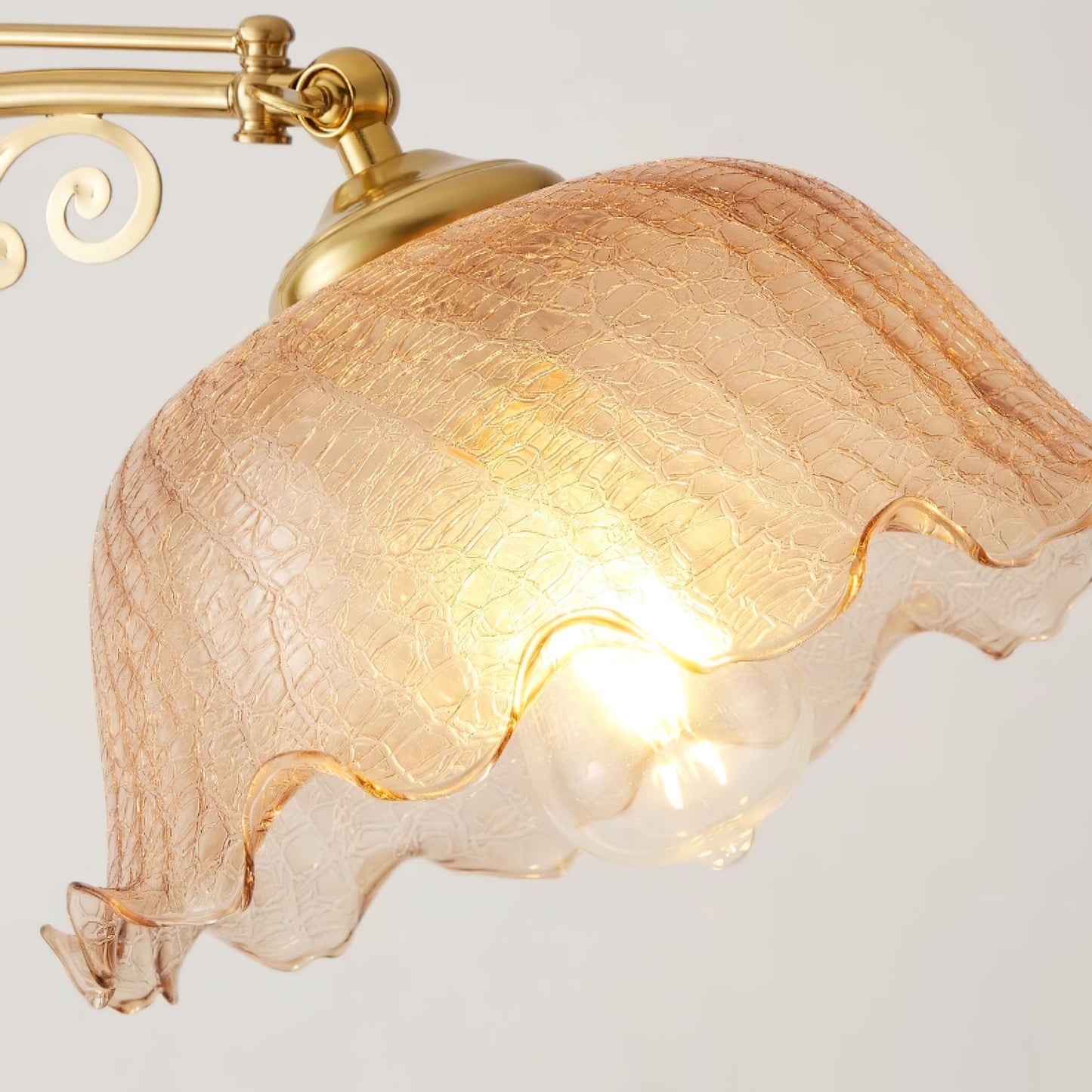 Arch Curves Floor Lamp LED Brass Wood Indoor Lighting