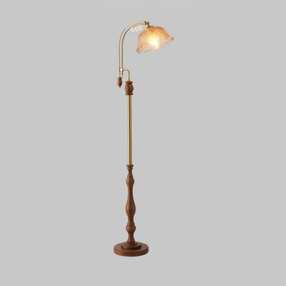 Arch Curves Floor Lamp LED Brass Wood Indoor Lighting