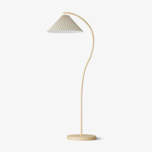 Arched Floor Lamp with Cream Shade - LED Indoor Lighting