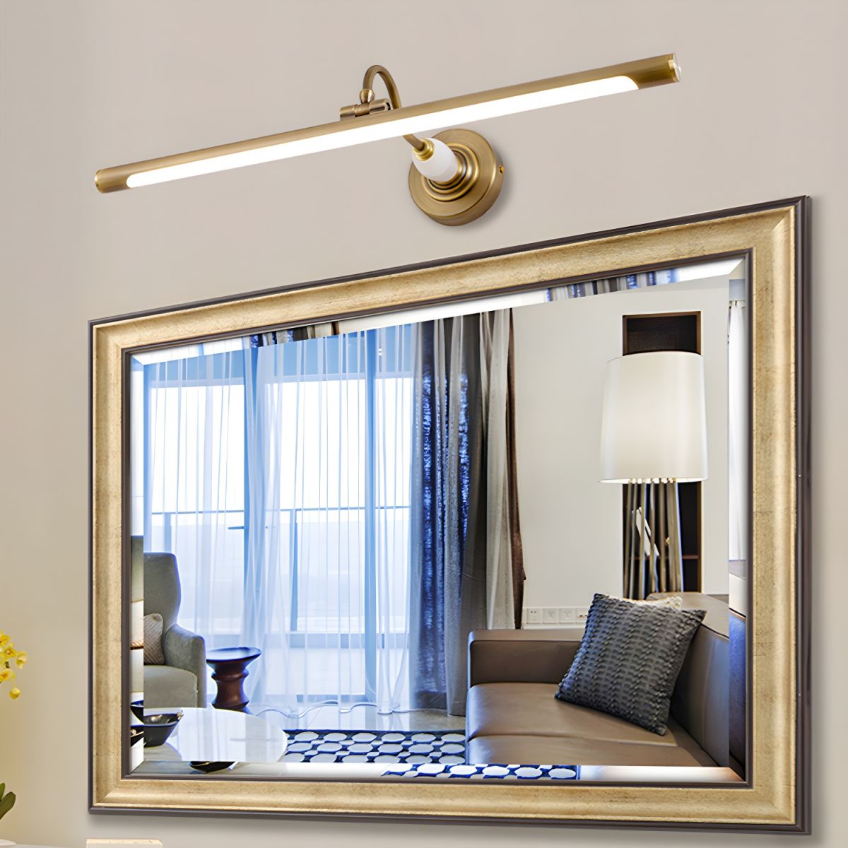 Archer Art Linear Wall Light - Antique Gold LED Design