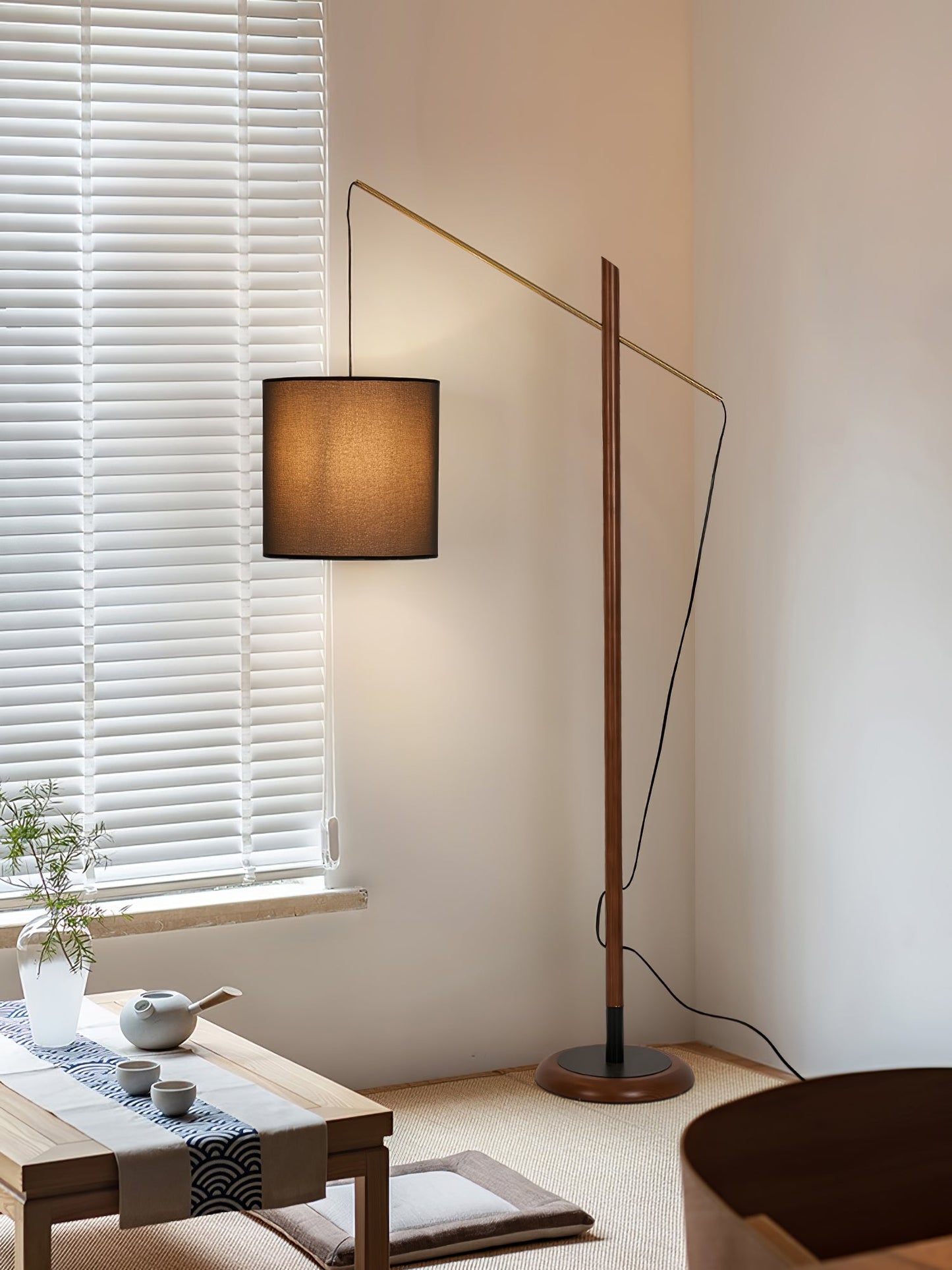 Archer Floor Lamp - Modern Black Metal LED Light, Indoor Use