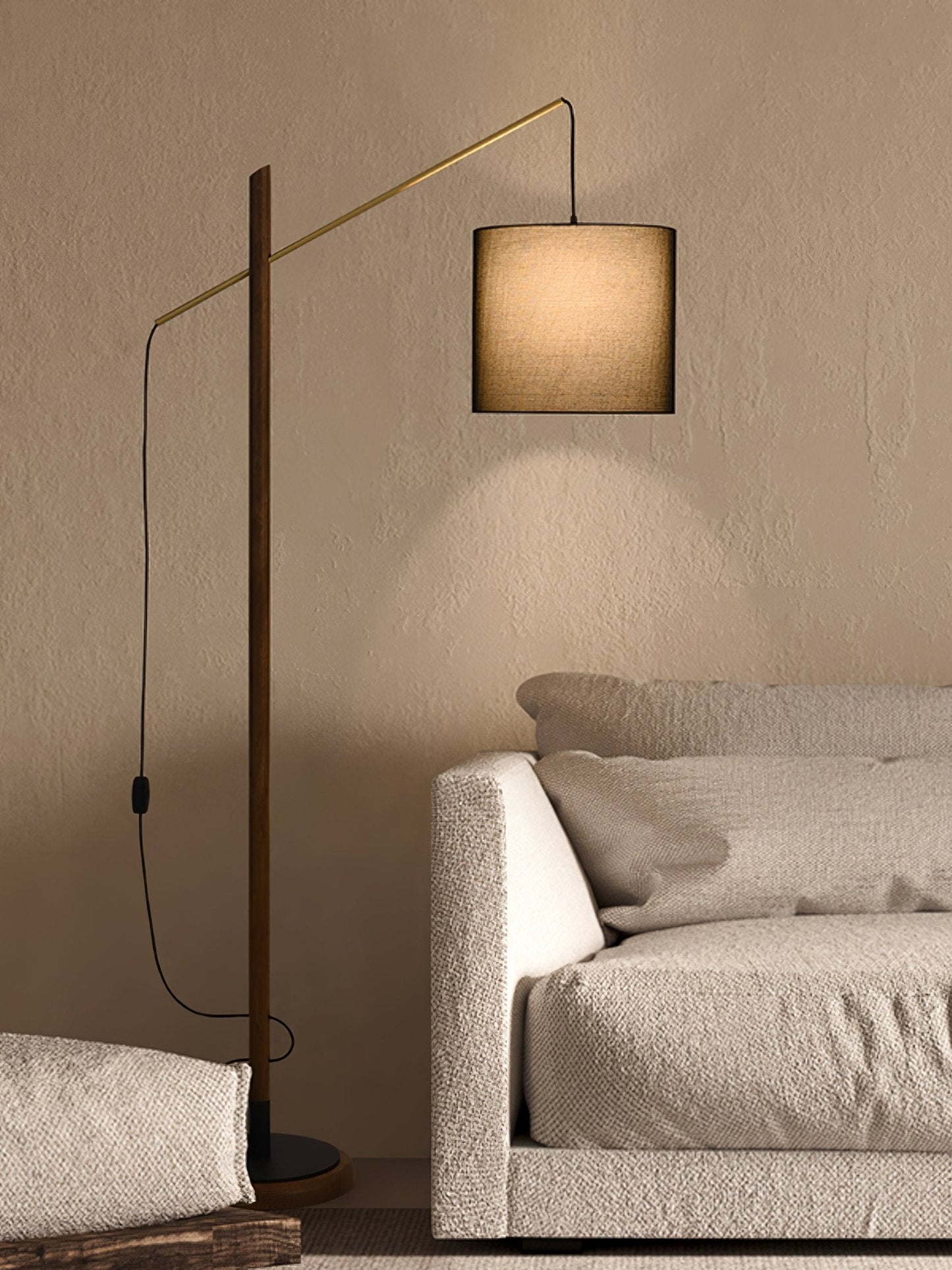 Archer Floor Lamp - Modern Black Metal LED Light, Indoor Use