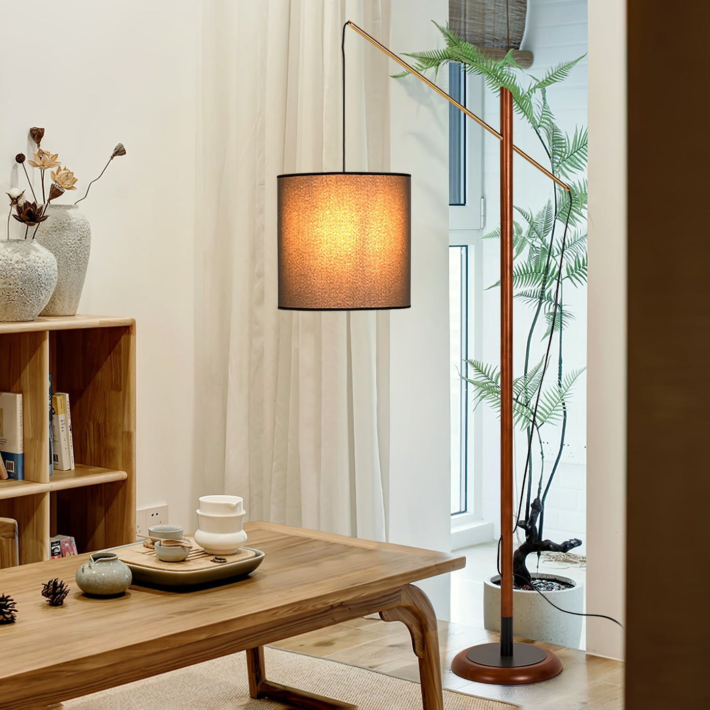 Archer Floor Lamp - Modern Black Metal LED Light, Indoor Use