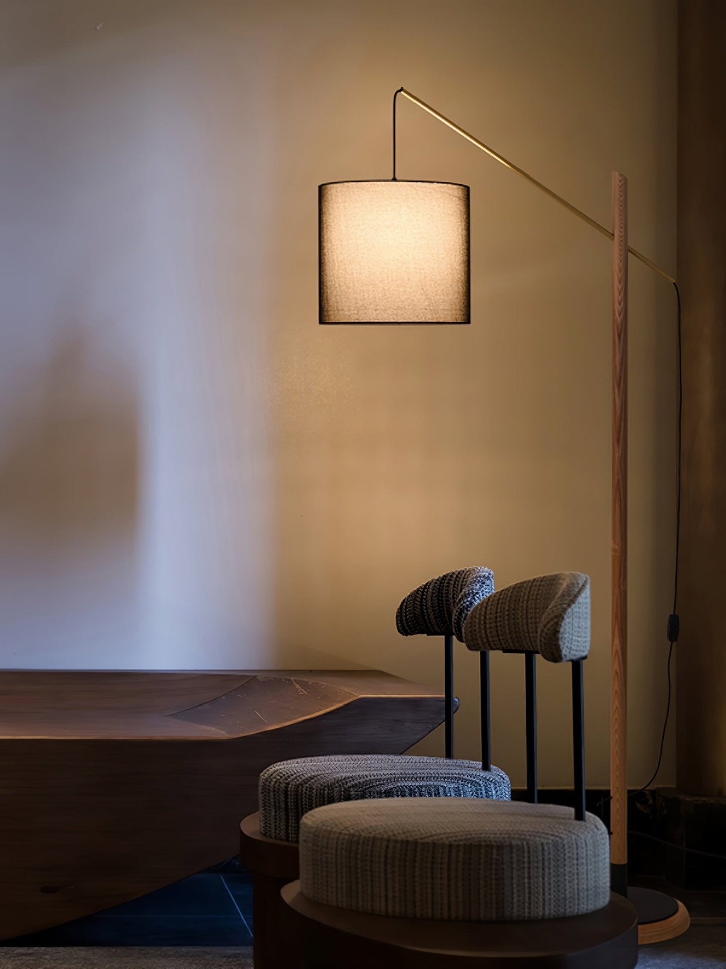 Archer Floor Lamp - Modern Black Metal LED Light, Indoor Use