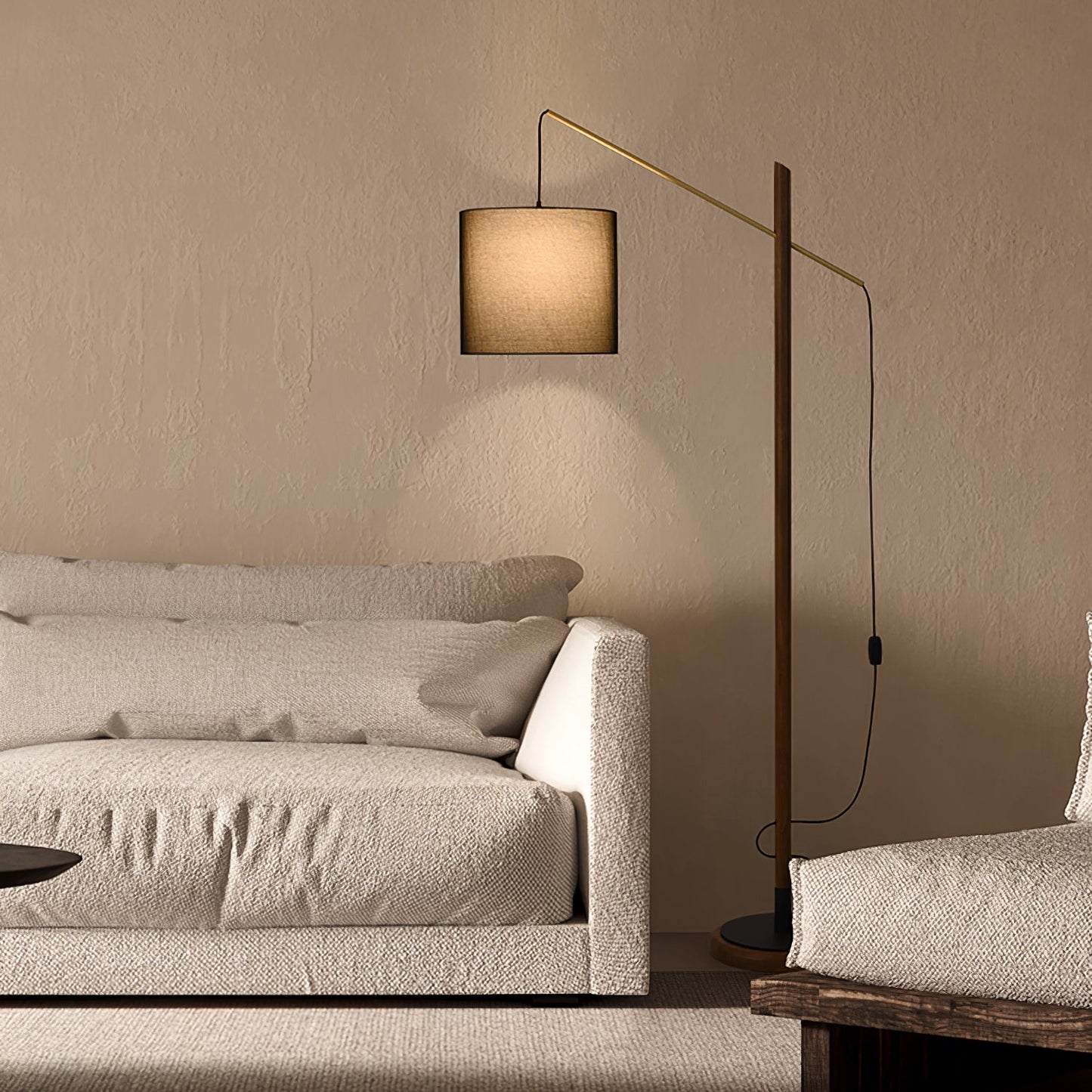 Archer Floor Lamp - Modern Black Metal LED Light, Indoor Use