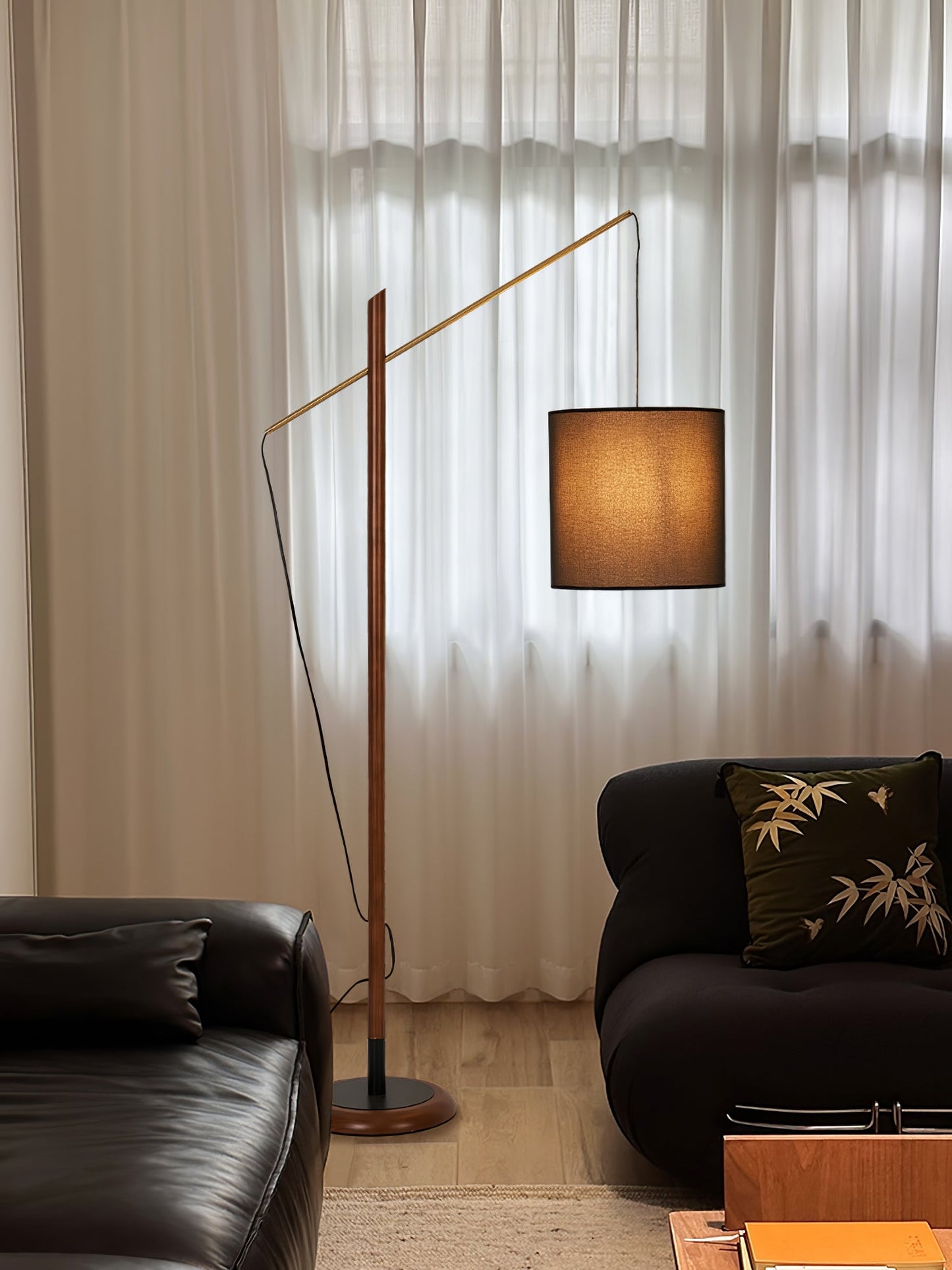 Archer Floor Lamp - Modern Black Metal LED Light, Indoor Use