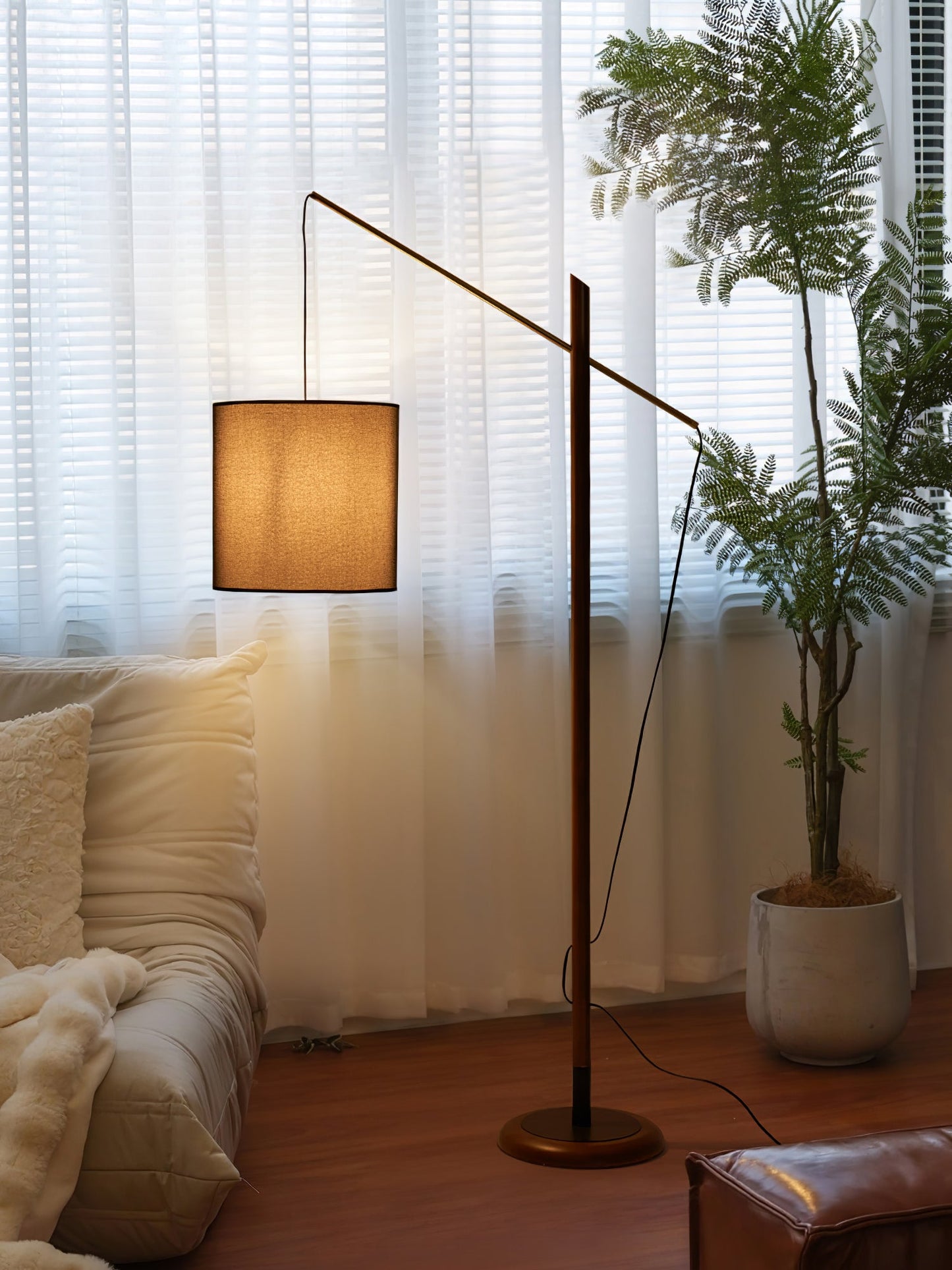 Archer Floor Lamp - Modern Black Metal LED Light, Indoor Use