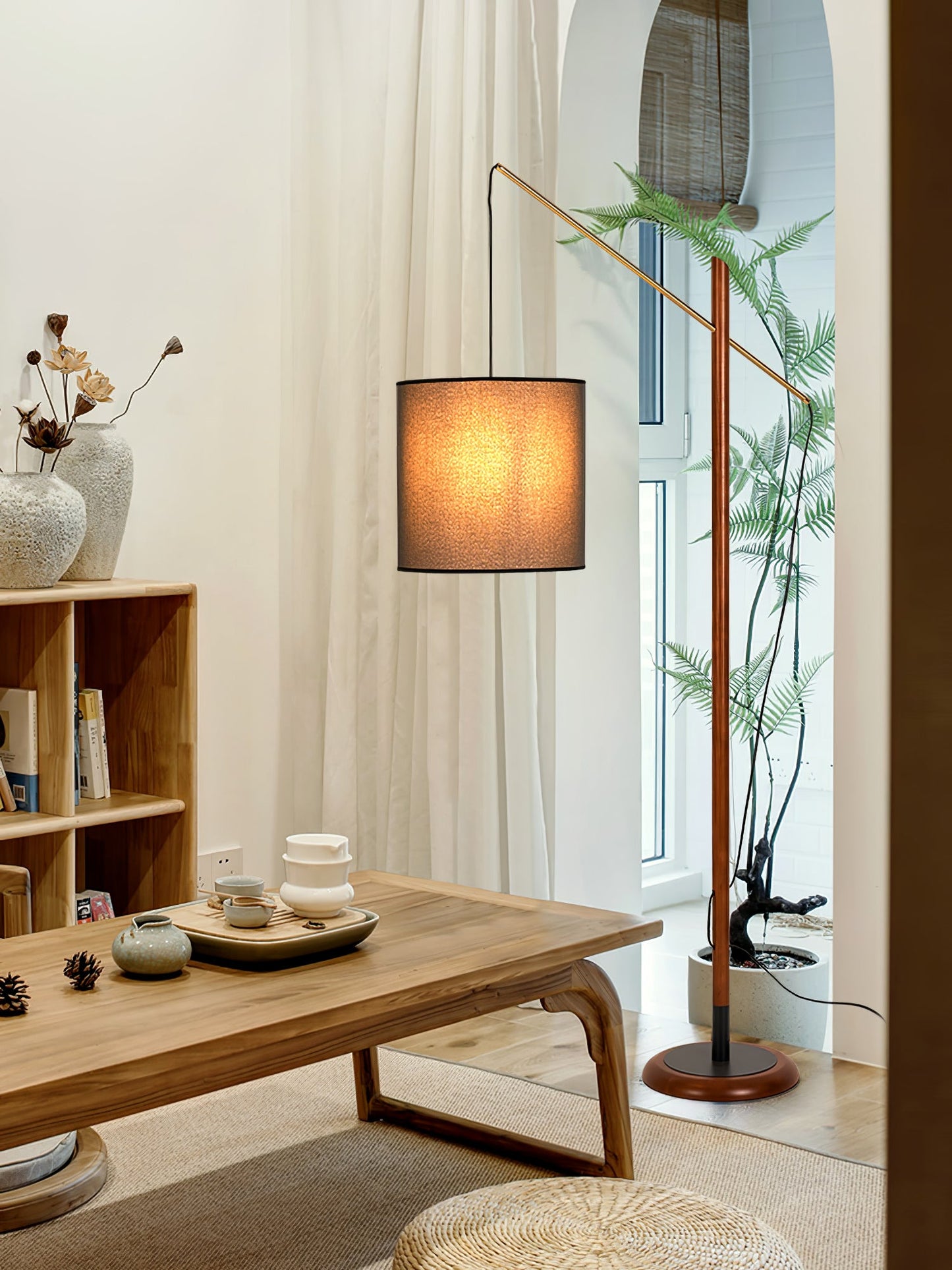 Archer Floor Lamp - Modern Black Metal LED Light, Indoor Use