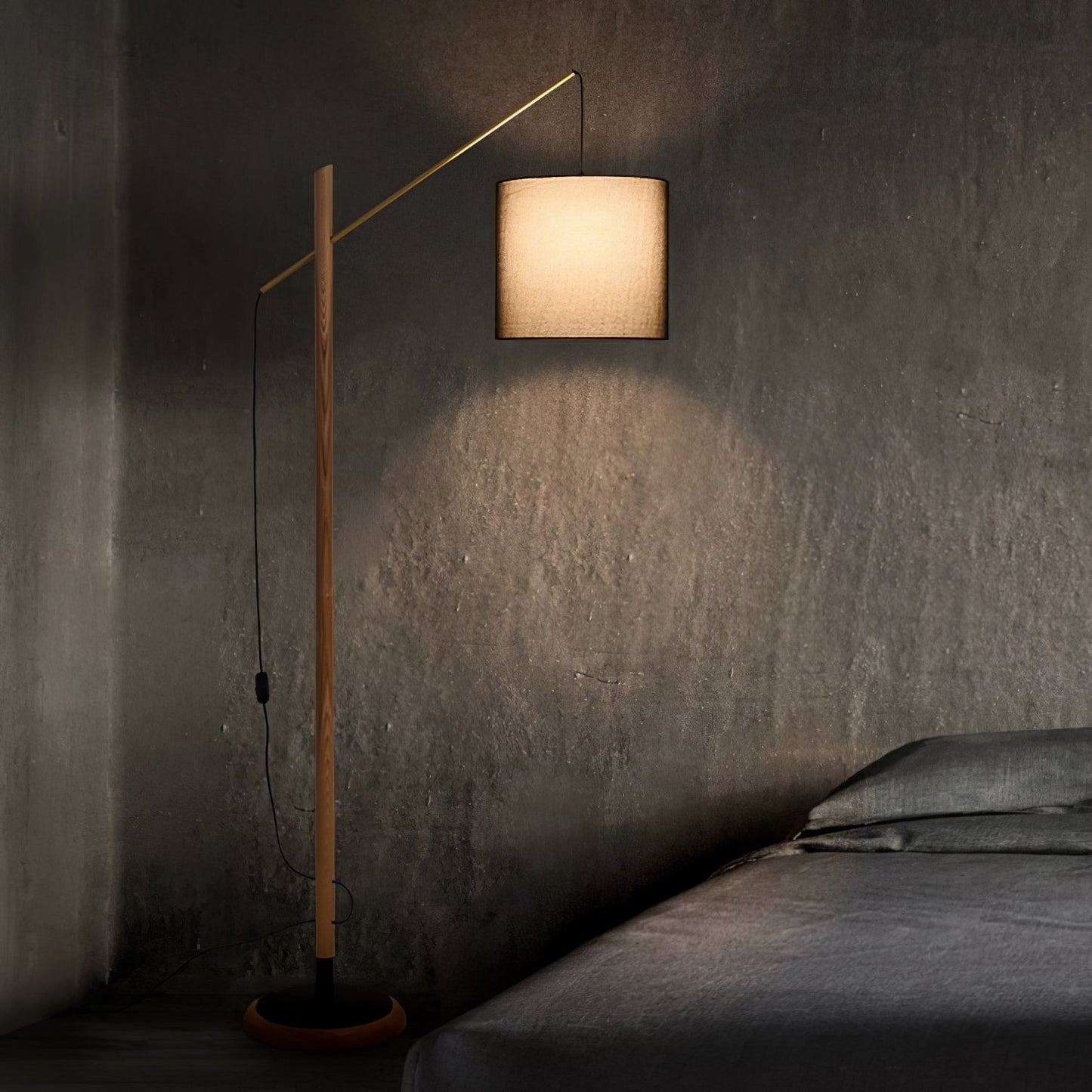 Archer Floor Lamp - Modern Black Metal LED Light, Indoor Use