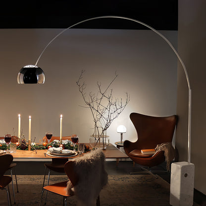Arcadia Luxe Floor Lamp with Marble Base and LED Light