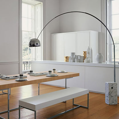 Arcadia Luxe Floor Lamp with Marble Base and LED Light