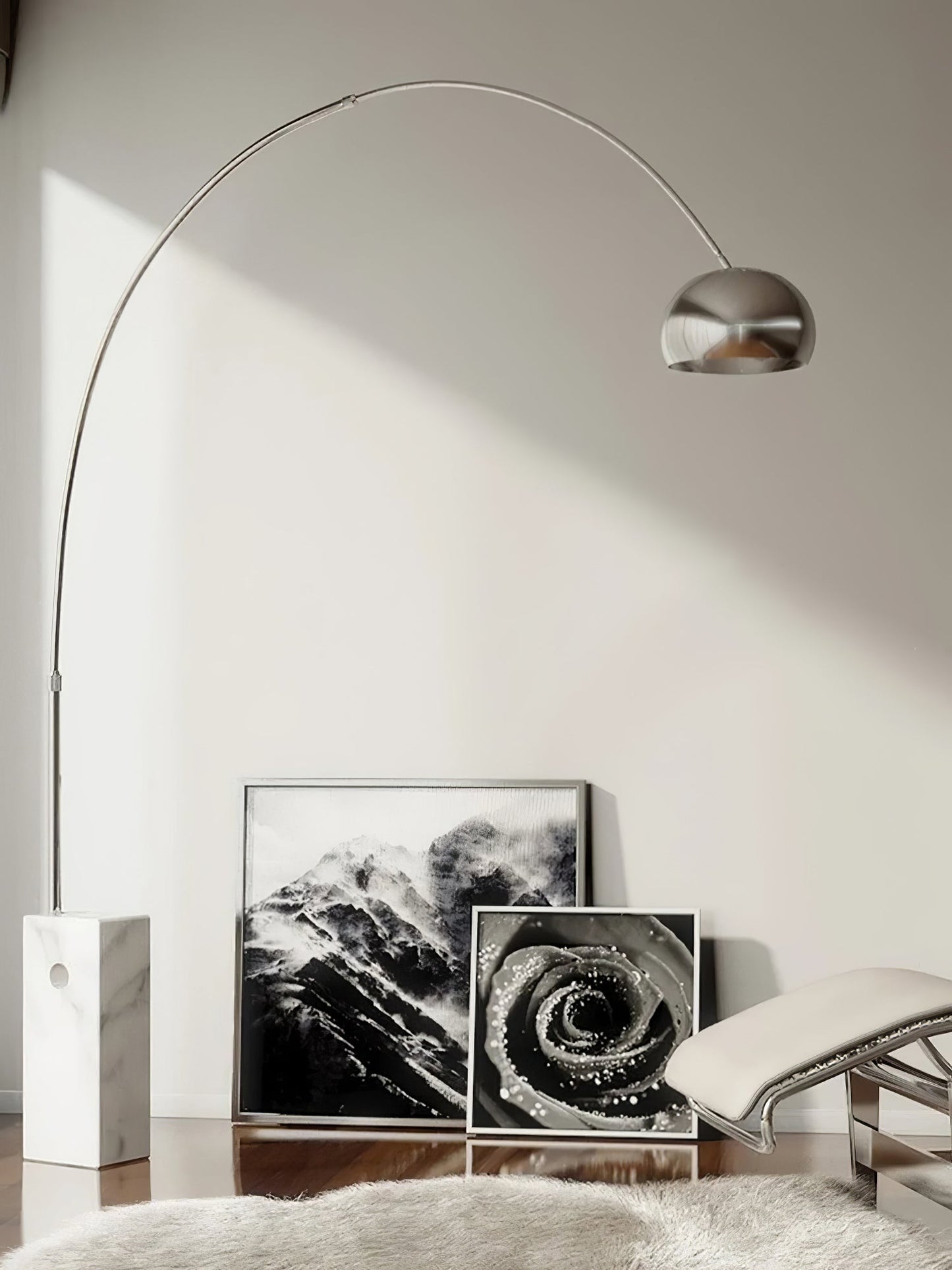 Arcadia Luxe Floor Lamp with Marble Base and LED Light