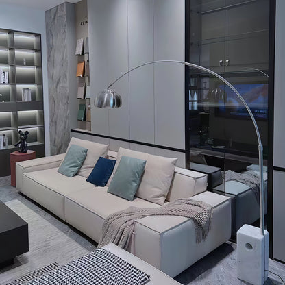 Arcadia Luxe Floor Lamp with Marble Base and LED Light