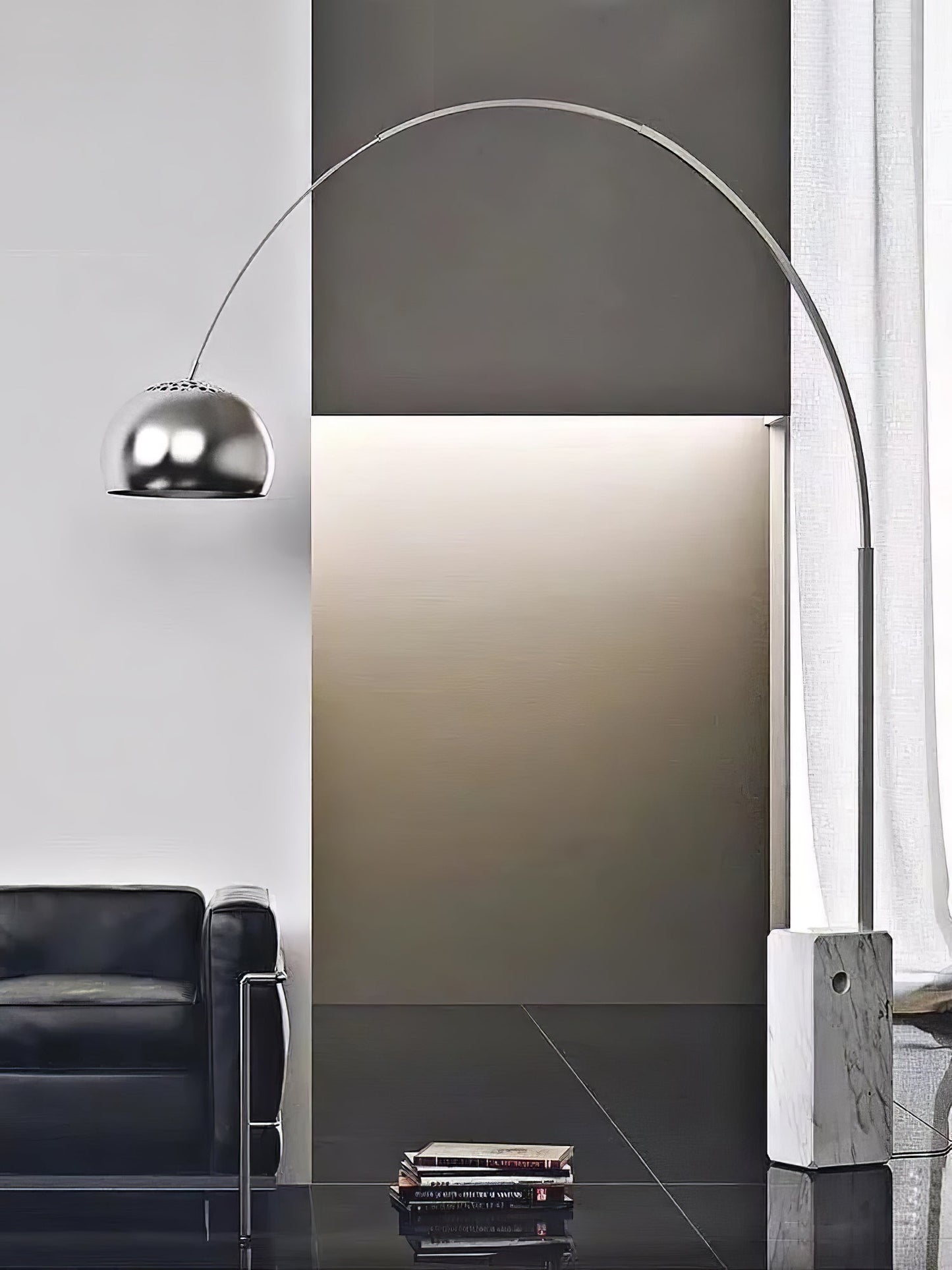 Arcadia Luxe Floor Lamp with Marble Base and LED Light