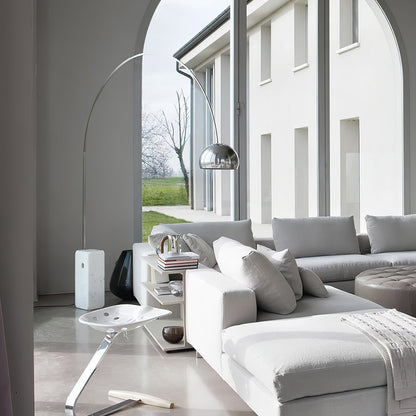 Arcadia Luxe Floor Lamp with Marble Base and LED Light