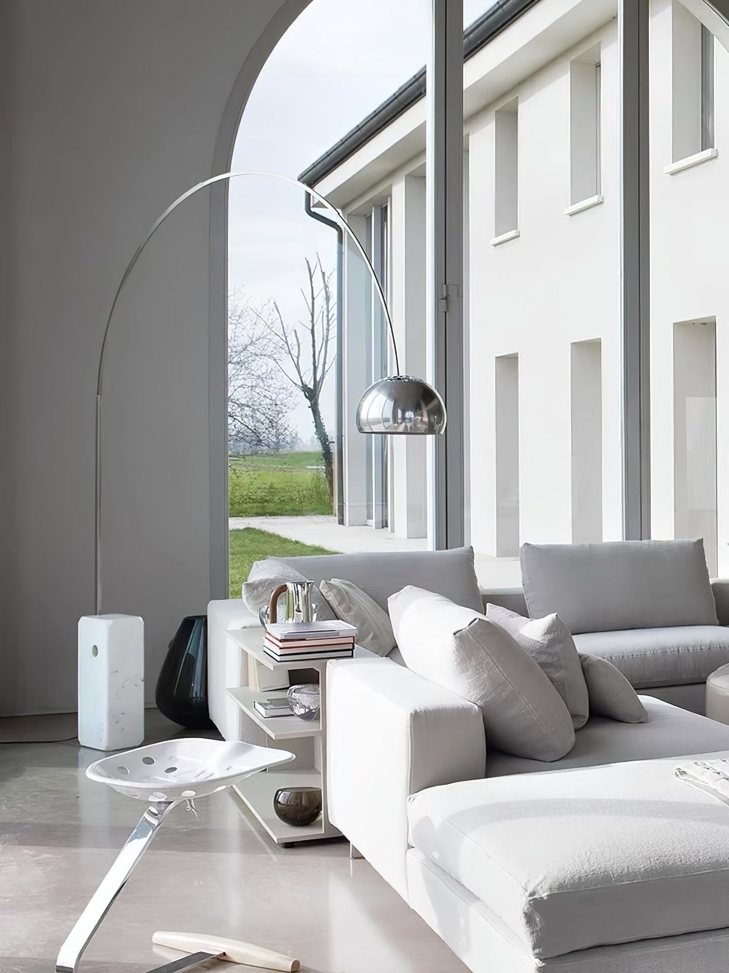 Arcadia Luxe Floor Lamp with Marble Base and LED Light